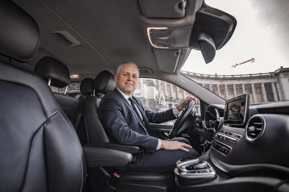 Sergey driving